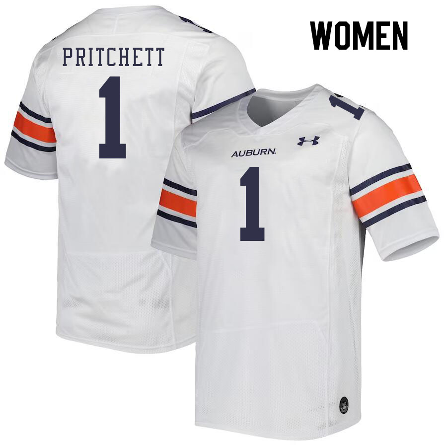 Women #1 Nehemiah Pritchett Auburn Tigers College Football Jerseys Stitched Sale-White - Click Image to Close